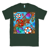 Sports Green summer with leopard seamless pattern Classic Tee - BundleAndBundleShop