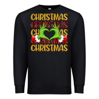 Black christmas grinch heart hands Premium Sweatshirt - MaliasSmallBusiness
