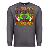 Charcoal Heather christmas grinch heart hands Premium Sweatshirt - MaliasSmallBusiness