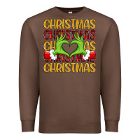Chestnut christmas grinch heart hands Premium Sweatshirt - MaliasSmallBusiness