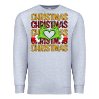 Heather Grey christmas grinch heart hands Premium Sweatshirt - MaliasSmallBusiness