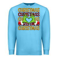 Ocean Blue christmas grinch heart hands Premium Sweatshirt - MaliasSmallBusiness