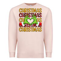 Pale Pink christmas grinch heart hands Premium Sweatshirt - MaliasSmallBusiness
