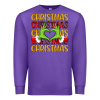 Purple christmas grinch heart hands Premium Sweatshirt - MaliasSmallBusiness