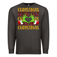 Smoke christmas grinch heart hands Premium Sweatshirt - MaliasSmallBusiness