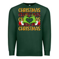 Sports Green christmas grinch heart hands Premium Sweatshirt - MaliasSmallBusiness