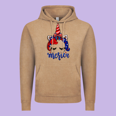 4th Of July Unicorn Vintage Hoodie Designed By Neo Western