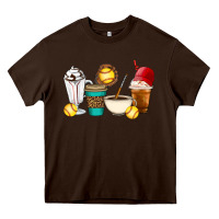 Chocolate Brown Softball coffee cups Heavy Core Tee - Artiststas