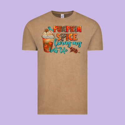 Pumpkin Spice Living My Best Life Vintage Tee Designed By Adodesignshop