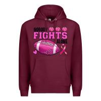Burgundy Nobody Fights Alone Breast Cancer Premium Hoodie - RanaPortraitStore