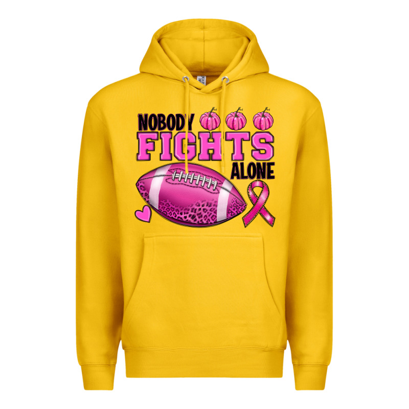 Nobody Fights Alone Breast Cancer Premium Hoodie by RanaPortraitStore | Teevron