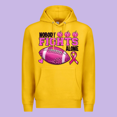 Nobody Fights Alone Breast Cancer Premium Hoodie Designed By Ranaportraitstore