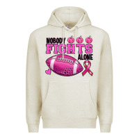 Oatmeal Heather Nobody Fights Alone Breast Cancer Premium Hoodie - RanaPortraitStore