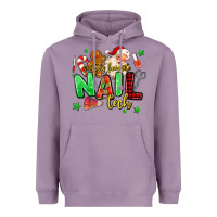 Lavender santas favorite nail tech Heavyweight Hoodie - MaliasSmallBusiness