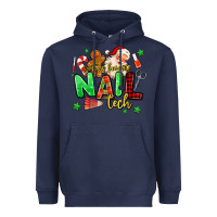 Navy santas favorite nail tech Heavyweight Hoodie - MaliasSmallBusiness