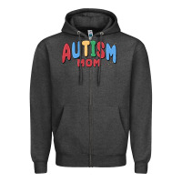 Charcoal Heather autism mom Zipper Hoodie - MaliasSmallBusiness