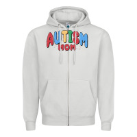 Dove Grey autism mom Zipper Hoodie - MaliasSmallBusiness