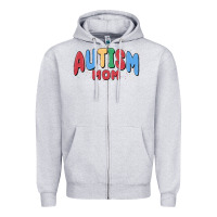 Heather Grey autism mom Zipper Hoodie - MaliasSmallBusiness