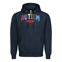 Navy autism mom Zipper Hoodie - MaliasSmallBusiness
