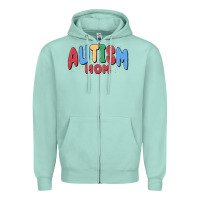 Seafoam autism mom Zipper Hoodie - MaliasSmallBusiness