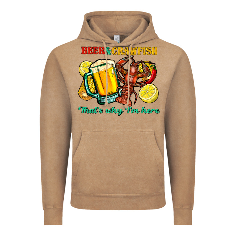 Beer&crawfish That's Why I'm Here Vintage Hoodie by FaDigitalArtStudio | Teevron