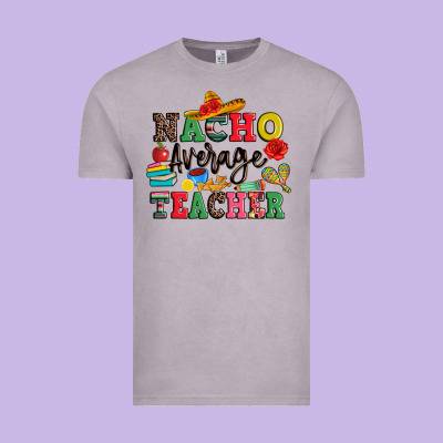 Nacho Average Teacher Vintage Tee Designed By Jahusdesignshop