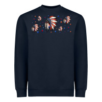 Navy patriotic native American headdress 16oz libbey cup Heavyweight Sweatshirt - HRA Design Shop