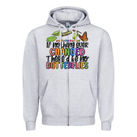 Heather Grey if nothing ever changed thered be no butterflies Zipper Hoodie - MaliasSmallBusiness