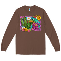 Chestnut cactus peace sign flowers and tie dye Long Sleeve Tee - Artiststas