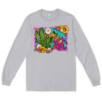 Moon Dust cactus peace sign flowers and tie dye Long Sleeve Tee - Artiststas