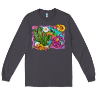 Smoke cactus peace sign flowers and tie dye Long Sleeve Tee - Artiststas