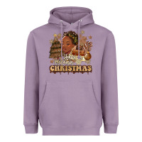 Lavender have a melanin christmas  black woman Heavyweight Hoodie - MaliasSmallBusiness