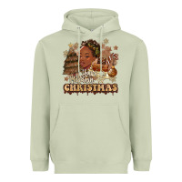 Matcha have a melanin christmas  black woman Heavyweight Hoodie - MaliasSmallBusiness