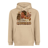 Mushroom have a melanin christmas  black woman Heavyweight Hoodie - MaliasSmallBusiness