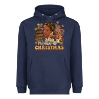 Navy have a melanin christmas  black woman Heavyweight Hoodie - MaliasSmallBusiness