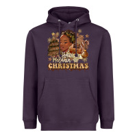 Plum have a melanin christmas  black woman Heavyweight Hoodie - MaliasSmallBusiness