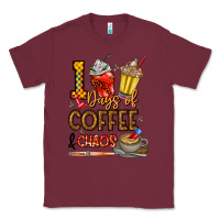 Burgundy 100. Days Of Coffee  Chaos Classic Tee - CowhideDigitalArt