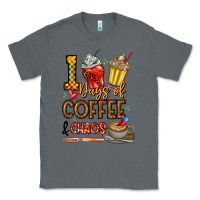 Charcoal Heather 100. Days Of Coffee  Chaos Classic Tee - CowhideDigitalArt
