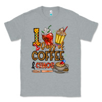 Heather Grey 100. Days Of Coffee  Chaos Classic Tee - CowhideDigitalArt
