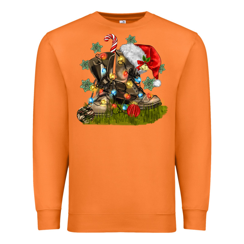 Christmas Soldier Veteran Boots Premium Sweatshirt by MaliasSmallBusiness | Teevron