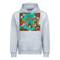 Heather Grey life is better with a dog Urban Hoodie - TumblerDesignByShophia