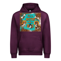 Mauve Wine life is better with a dog Urban Hoodie - TumblerDesignByShophia