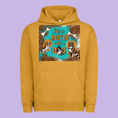 Life Is Better With A Dog Urban Hoodie Designed By Tumblerdesignbyshophia