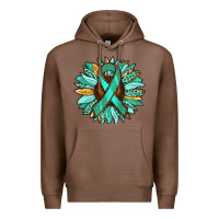 Chestnut Ovarian Liver Cancer Awareness Sunflower Premium Hoodie - RanaPortraitStore