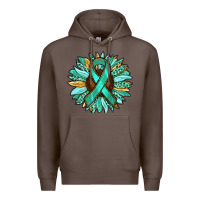 Coffee Ovarian Liver Cancer Awareness Sunflower Premium Hoodie - RanaPortraitStore