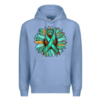 Colony Blue Ovarian Liver Cancer Awareness Sunflower Premium Hoodie - RanaPortraitStore