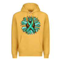Mustard Ovarian Liver Cancer Awareness Sunflower Premium Hoodie - RanaPortraitStore