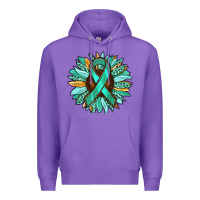 Purple Ovarian Liver Cancer Awareness Sunflower Premium Hoodie - RanaPortraitStore