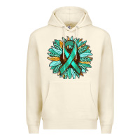Sandshell Ovarian Liver Cancer Awareness Sunflower Premium Hoodie - RanaPortraitStore