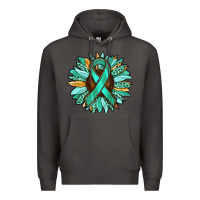 Smoke Ovarian Liver Cancer Awareness Sunflower Premium Hoodie - RanaPortraitStore